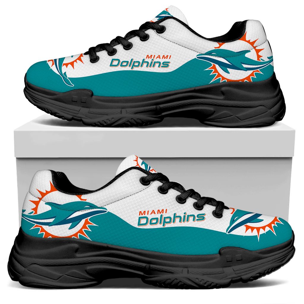 Men's Miami Dolphins Edition Chunky Sneakers With Line 001